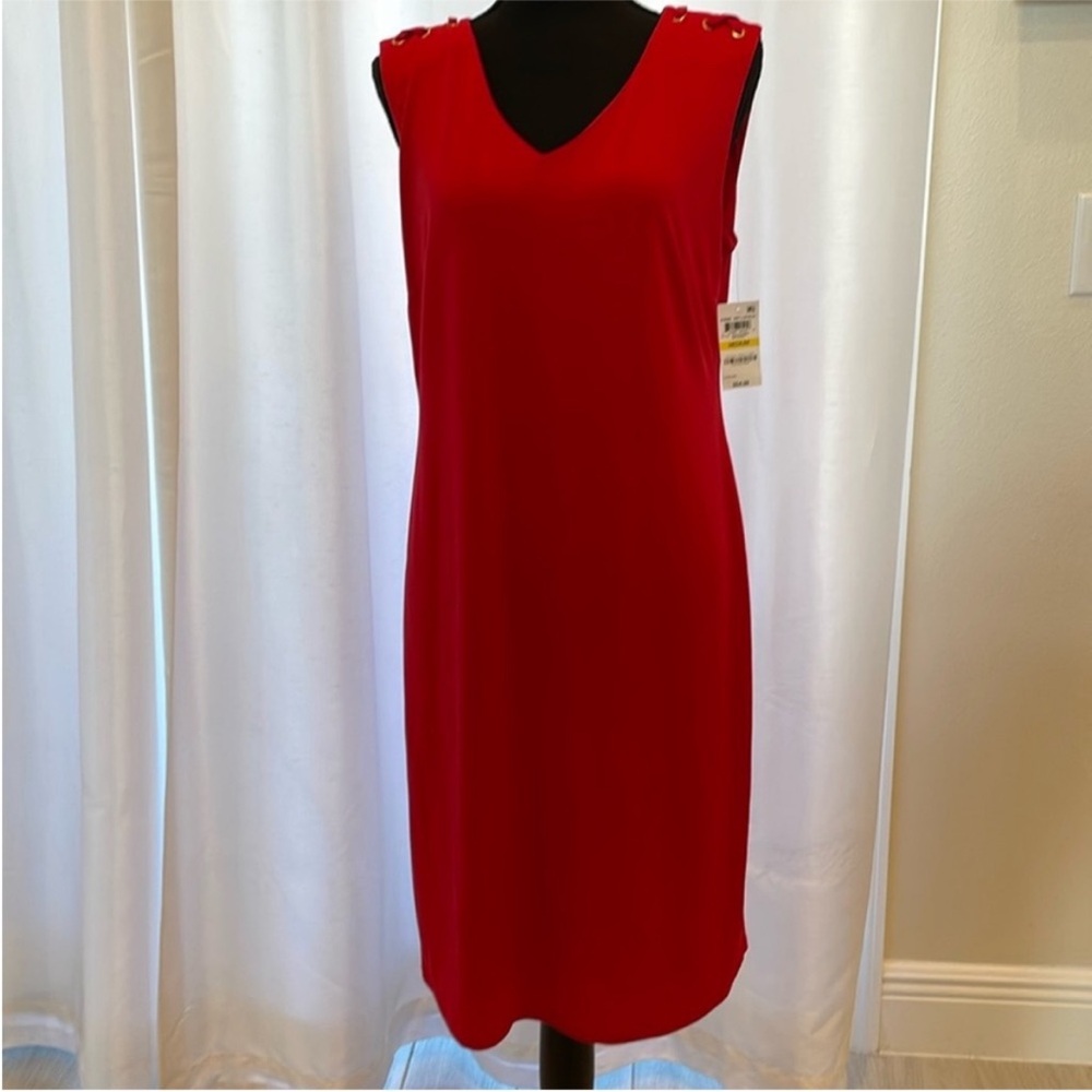 JM Collection Red Sleeveless Dress-new